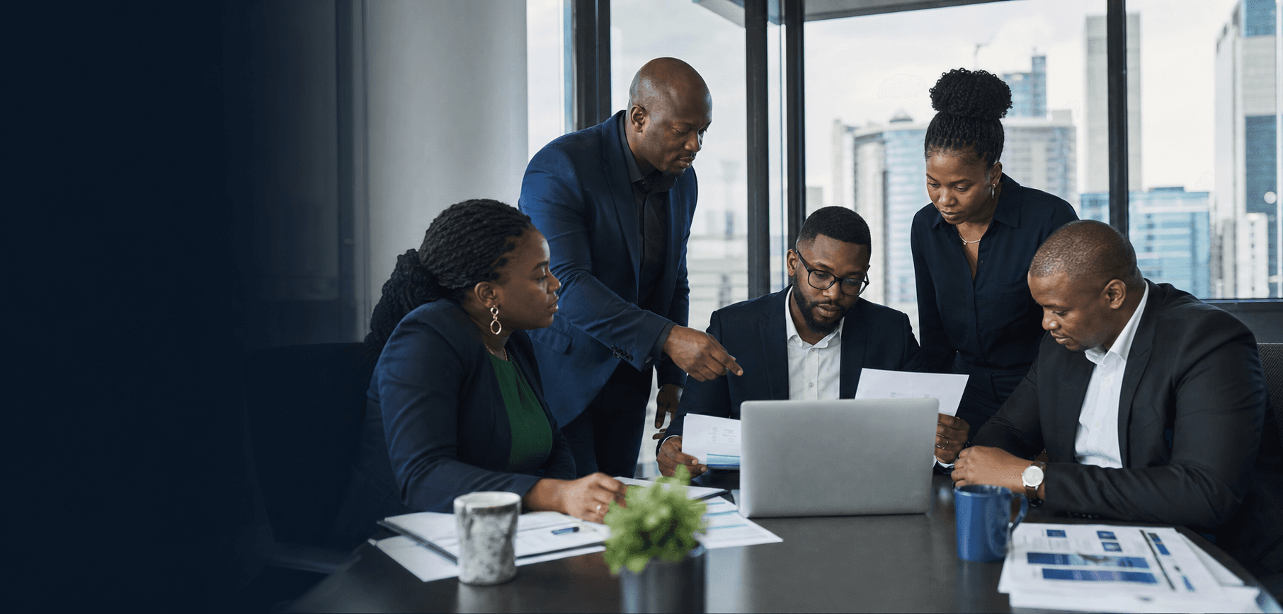 South African business professionals collaborating on a tender